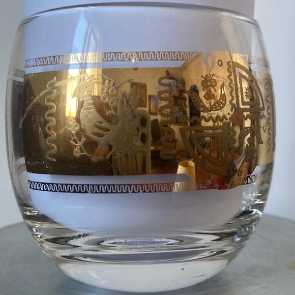 SOLD MCM Culver Gold Glasses & Caddy Carrier Roly Poly Coronet Vintage 22k - Picture 7 of 11